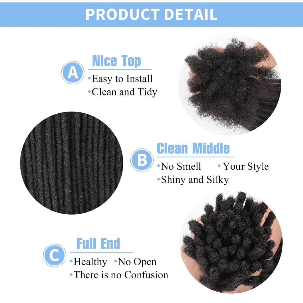 MXIRE Dreadlock Extensions 0.4cm Width 4-12 Inch Loc Extensions Real Human Hair Full Handmade Permanent Locs Can Be Dyed Bleached extensions hair Braids #FallFreshness