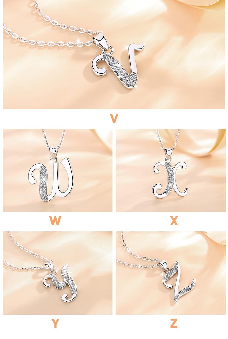 Dazzling Letter Initial Necklace, Monogram Pendant with Cubic Zirconia, Meaningful Jewelry Gift for Valentine's, Birthdays & Anniversaries