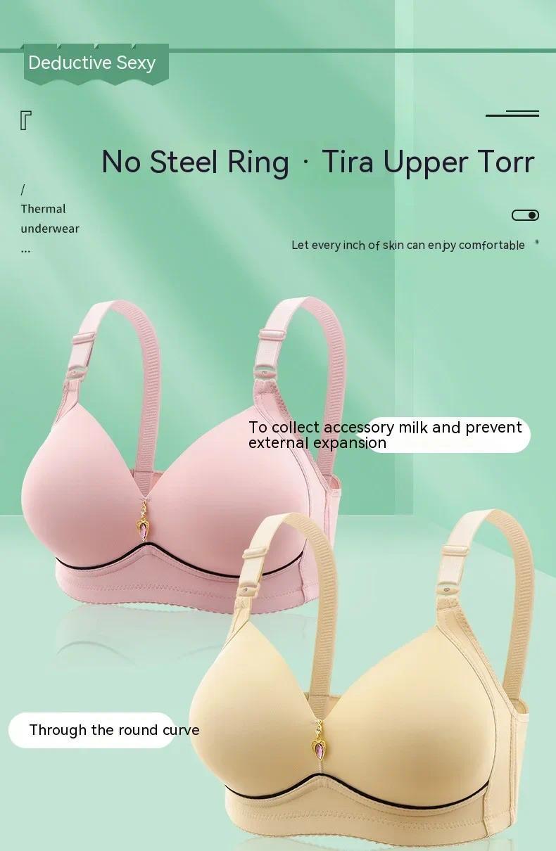 Women's Minimalist 6-Pack Wire-Free Mom Bras, Breathable Supportive Thin Glossy Non-Magnetic Plus-Size Clothes, Lady-Focused Comfortable Underwear for Curvy Figures