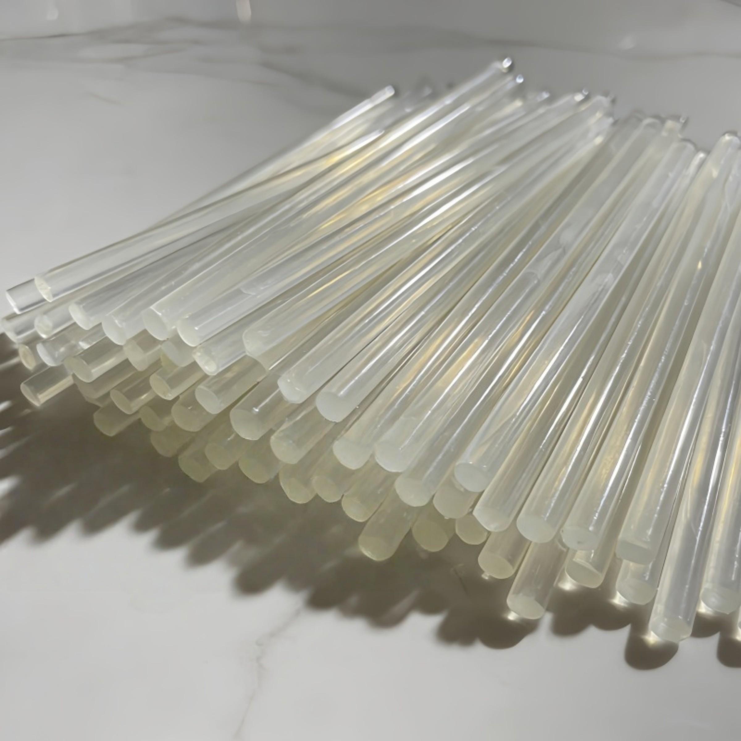 50pcs Super Sticky High Transparency Crystal Hot Melt Rods, 7mm X 200mm, Compatible with Most Hot Glue Guns, DIY Crafts, Repair Tools