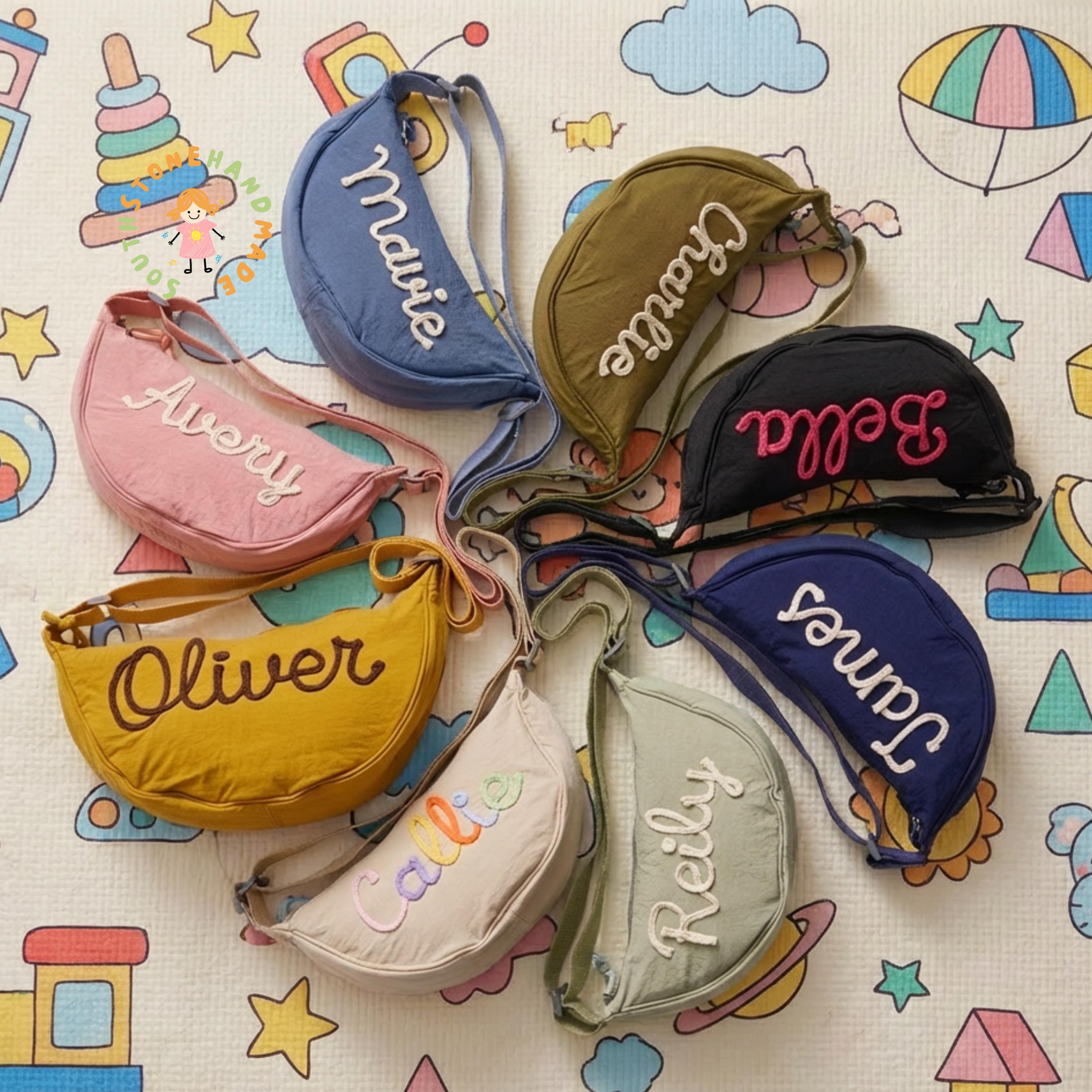 AS1042 Customized Name Personalized Dumpling Bag DIY Light Crossbody One Shoulder Exclusive Customized Bag Birthday Gift