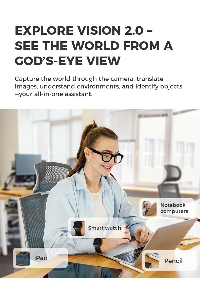 HYUNDAI M01 intelligent  camera and video glasses, built-in high-definition camera, equipped with surround sound headphones and speakers,and have smart polarized lenses that block blue light. They are suitable for daily activities such work and driving.