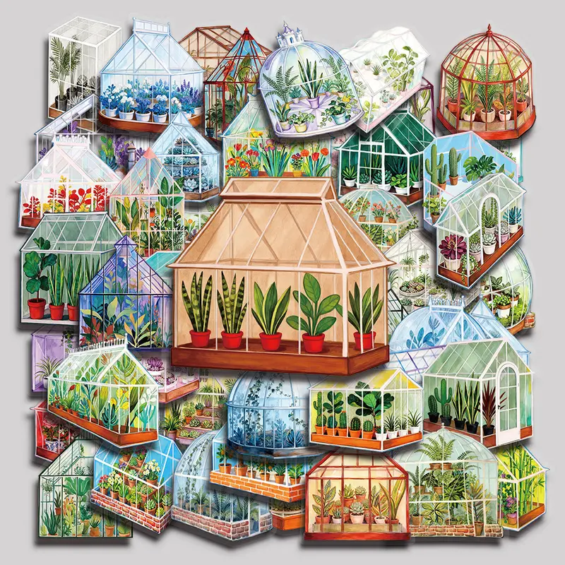 50PCS Greenhouse Flowers Aesthetic Vinyl Stickers Pack for Laptop Water Bottle Phone Case Skateboard Journal Scrapbook DIY Decoration