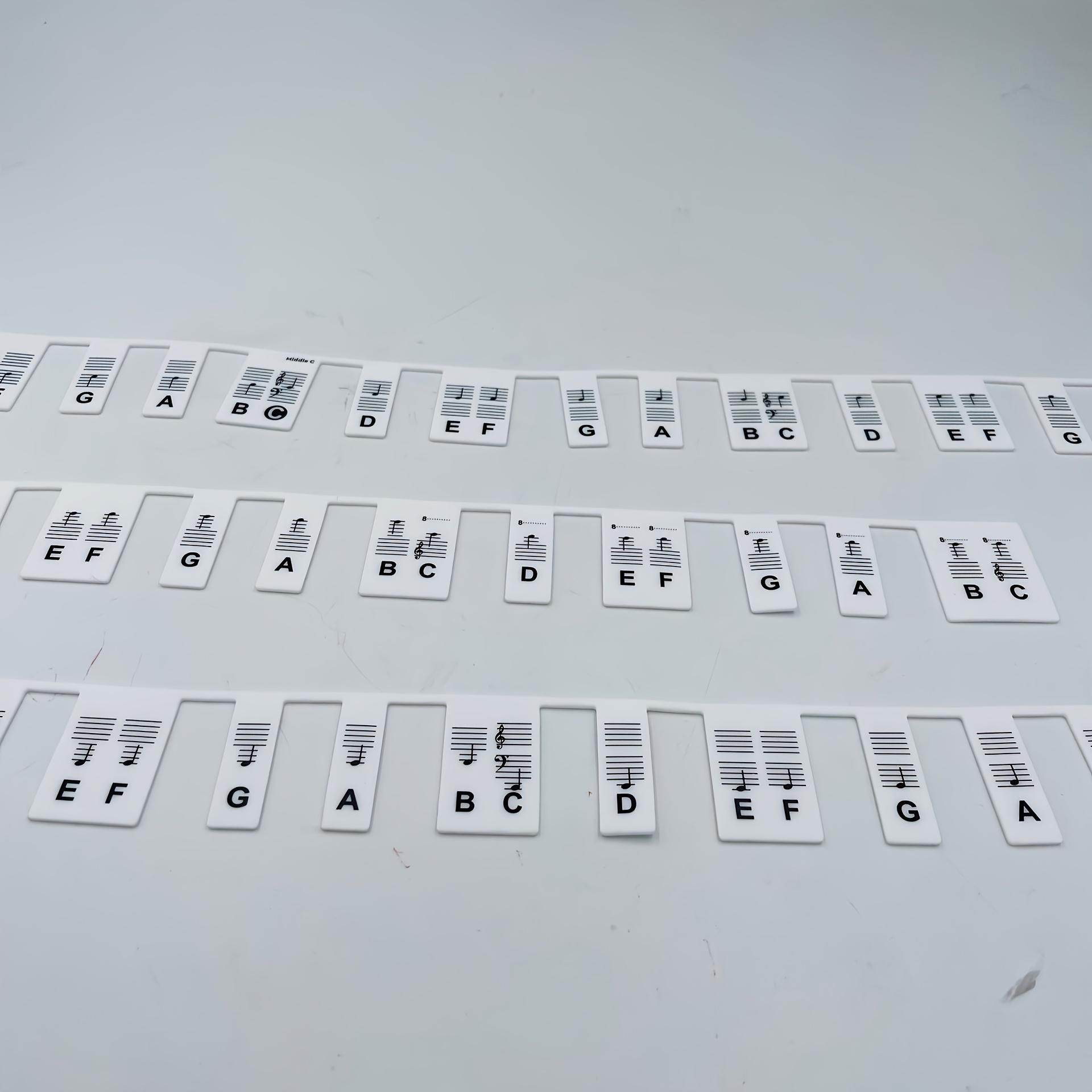 Easy Learn Beginner Piano Notes, 88 Key Full Range, Detachable Reusable Keyboard Guide with Color Labels, Perfect for Scales Practice