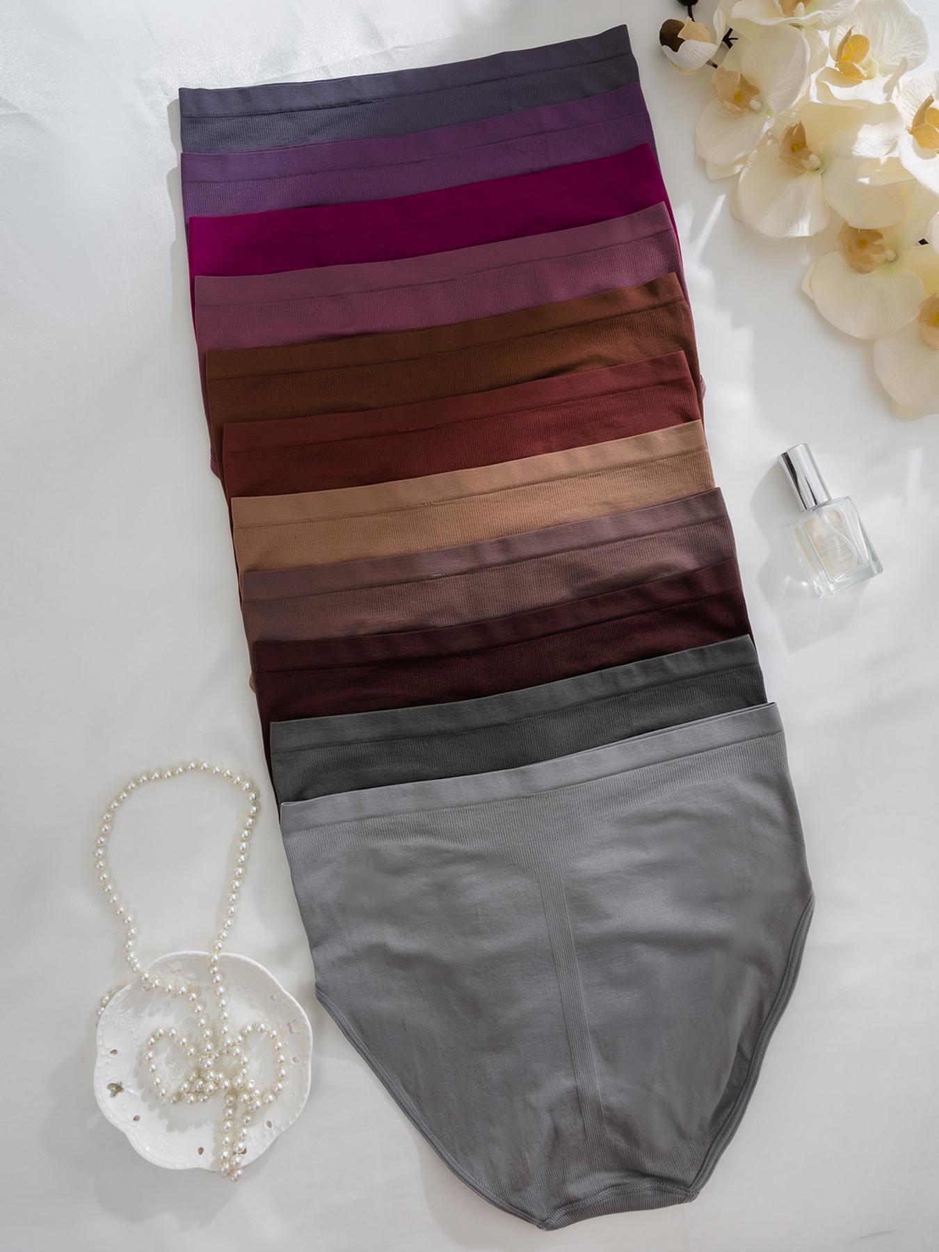 【Plus Size】 Solid Color Knicker, Soft Comfy Breathable Panty for Daily Wear, Women's Underwear for All Seasons