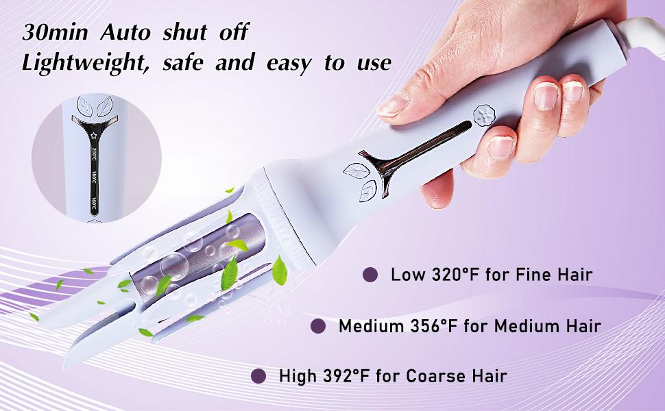 Automatic Curling Iron, Hair Curler Automatic Rotating, 1.25Inch Auto Rotating Curling Iron with 3 Temp& LCD Display,Ceramic Hair Curler Fast Heating Up Anti-Stuck Auto Shut-Off Dual Voltage