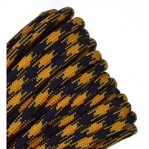 10', 25', 50', 100, 250', 1000' Hanks of Parachute 550 Cord Type III 7 Strand Paracord - Goldenrod and Black - 50