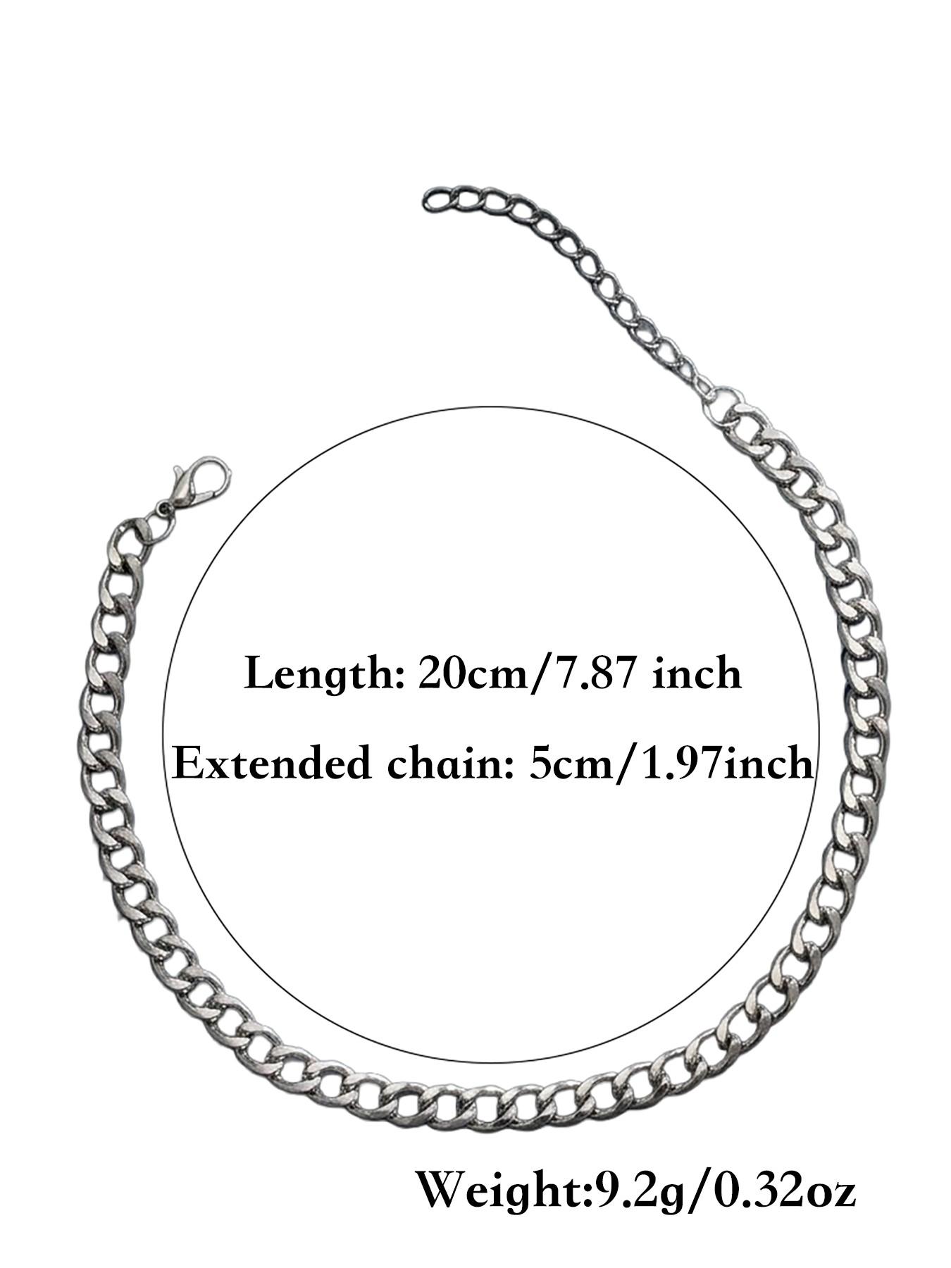 Unisex Punk Style Thick Chain Cuban Bracelet, Adjustable Zinc Alloy Design, Perfect for Daily Wear, Parties, Music Festivals, Gifts