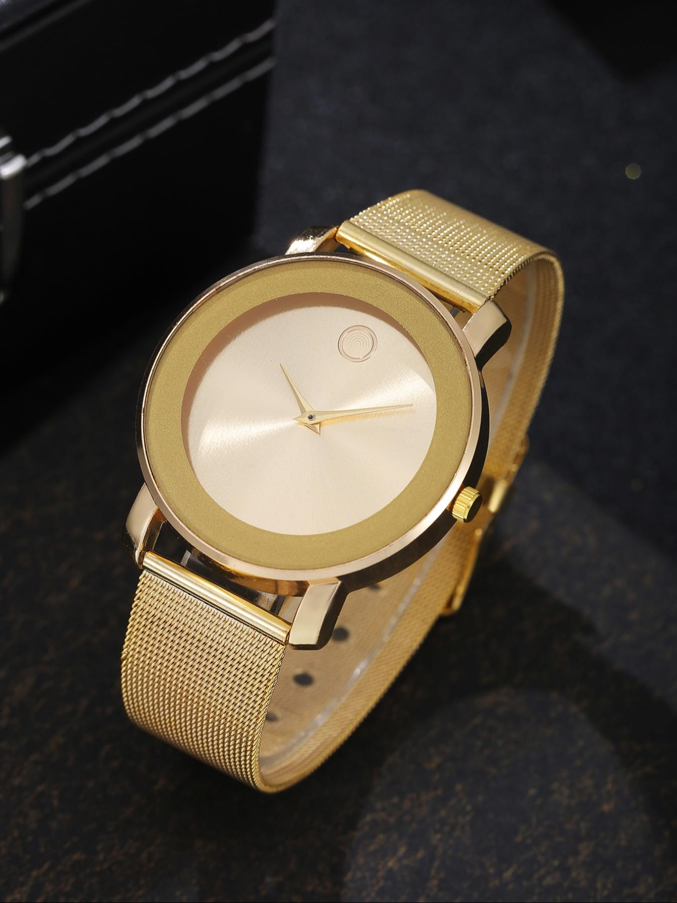 Minimalist Quartz Watch, Zinc Alloy Mesh Strap, Silver Color & Options, Casual Daily Commute Watch, Light Luxury Style, Casual Analog Watch