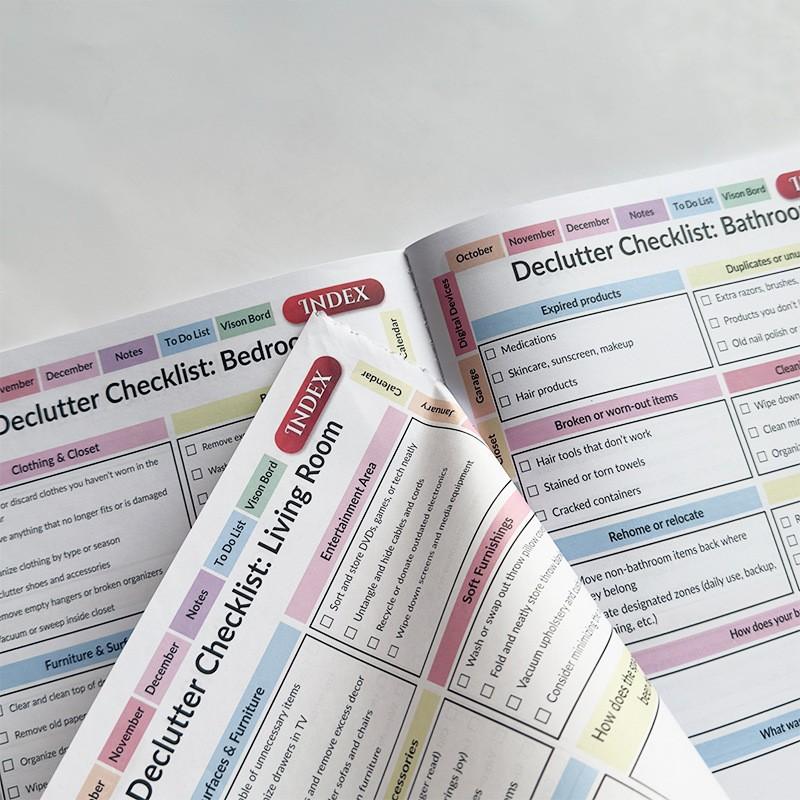 2026 Declutter Journal Workbook for Household Organization, Casual Style Family Decluttering Guide, Perfect for Home Organization