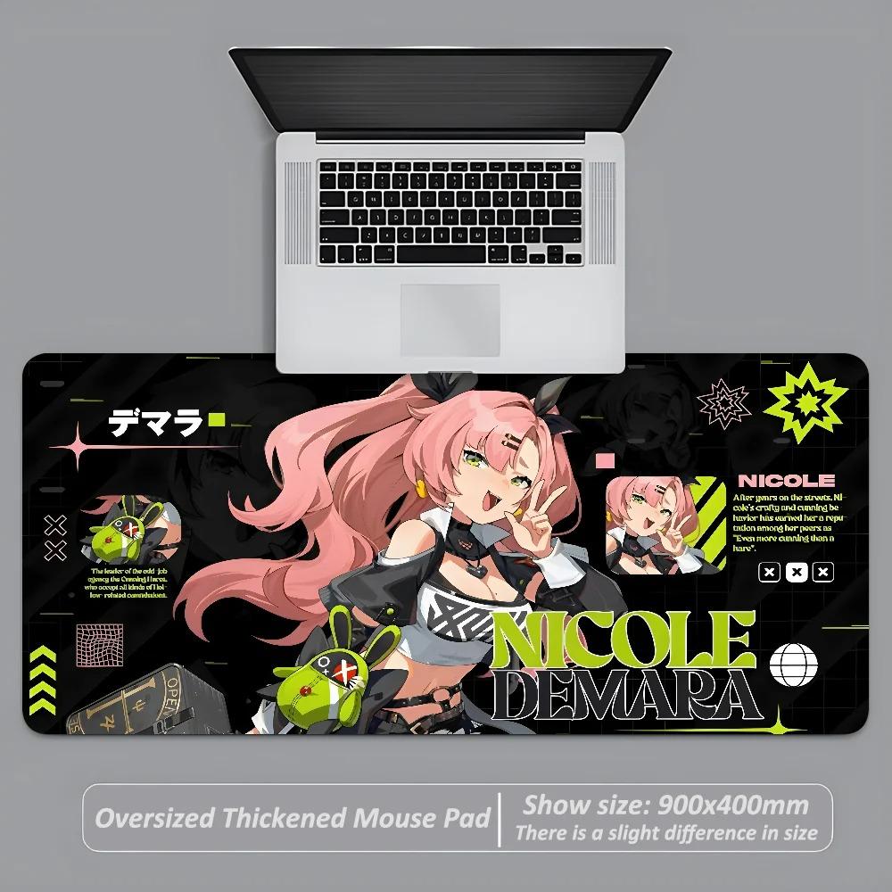 Game Zenless Zone Zero Nicole Demara Mousepad ZZZ Anti-Slip Mouse Pad Stitched Edges Mat Desk Laptop Gaming​ Keyboard Pad XXL