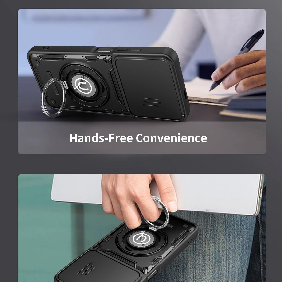 New 360 Rotating Magnetic Stand Phone Case for Tecno Spark20 & Tecno PoP8, Anti-Drop Phone Shell with Camera Cover Protection