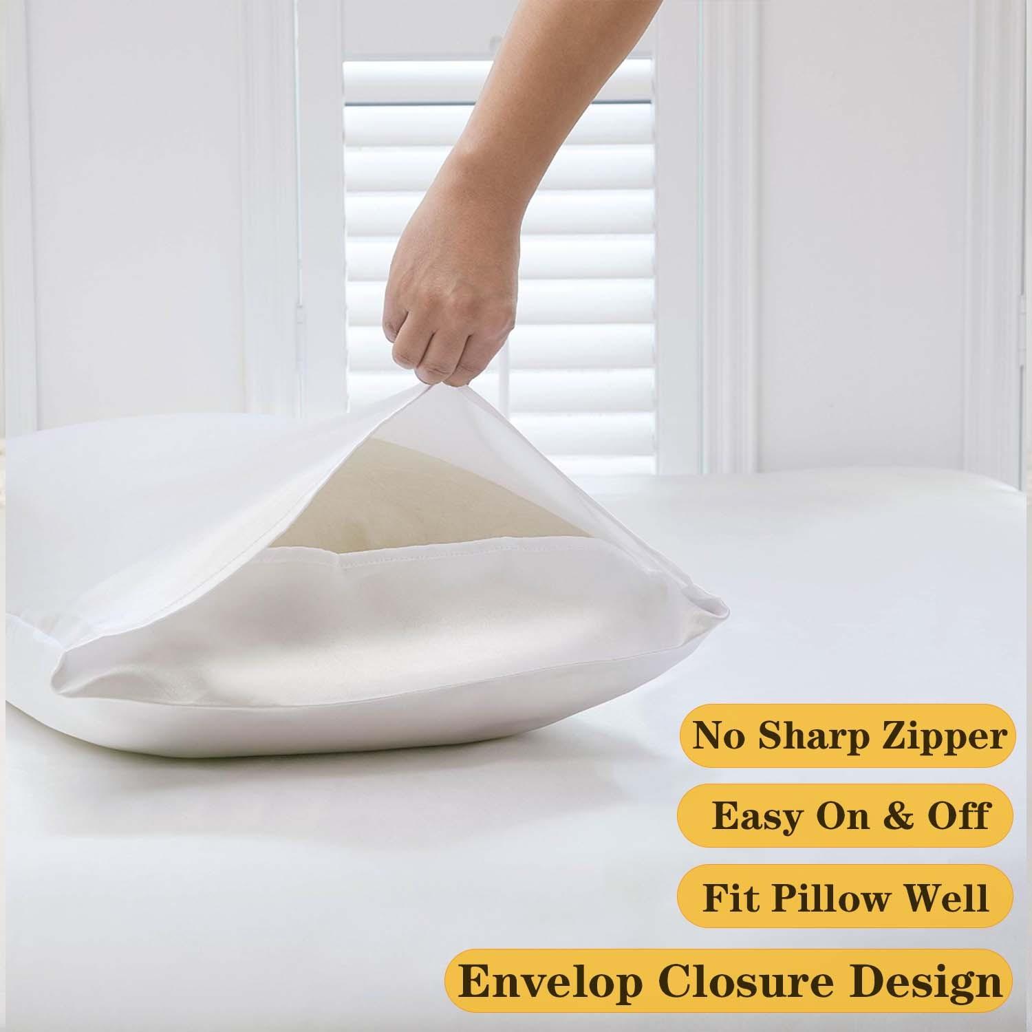 2-Pack Satin Pillowcases.Gentle on skin and hair, breathable, smooth and cool.Ideal for a comfortable night's sleep