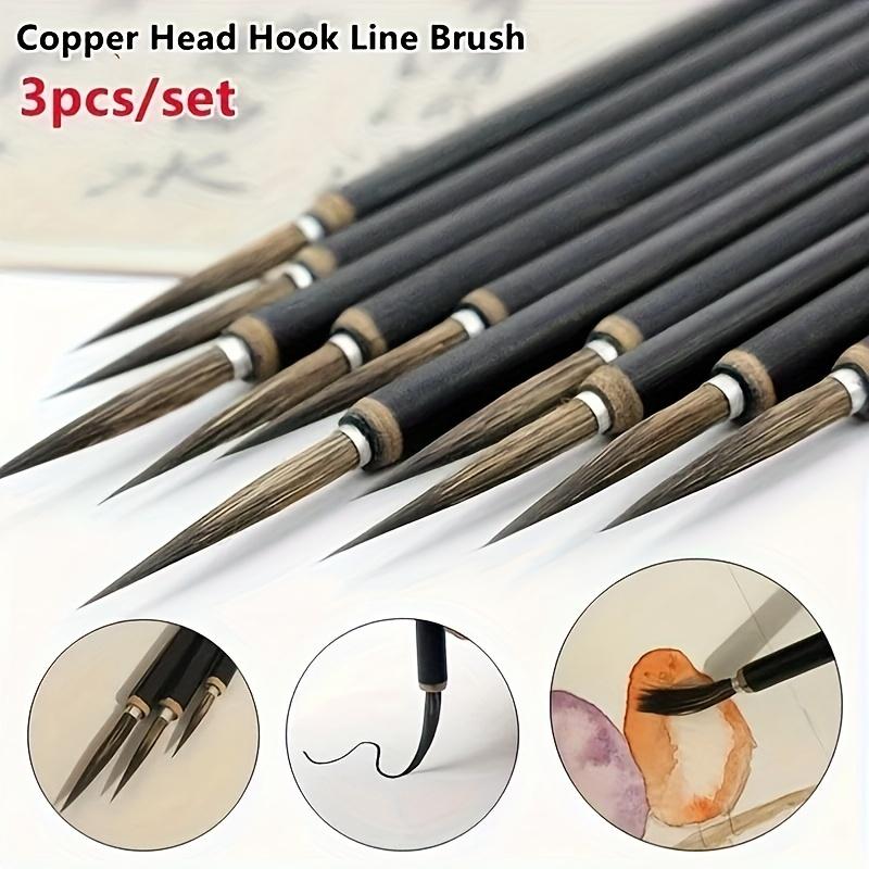 One/ Three piece set of hook and loop pens, large, medium, and small watercolor brushes, meticulous brushstrokes, brush strokes, colored brushes, calligraphy meticulous brushstrokes, detail brushes, an