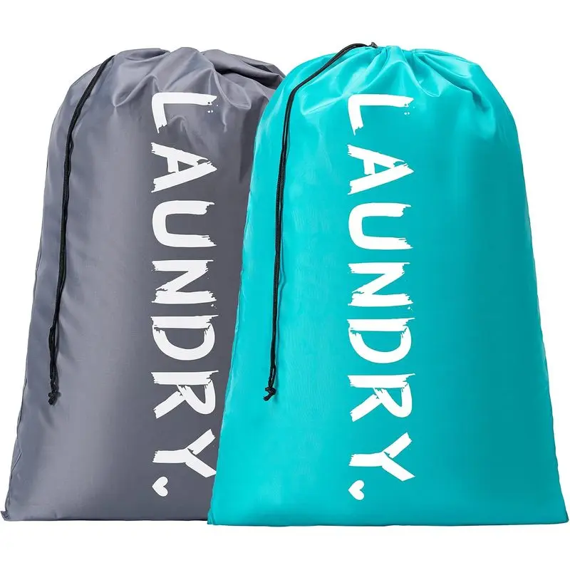 2 Pack XL Travel Laundry Bags, 24 x 36 in Machine Washable Dirty Clothes Organizers with Locking Drawstring, Holds 3-4 Loads Each for Dorm, Travel, Camp & Laundry Room