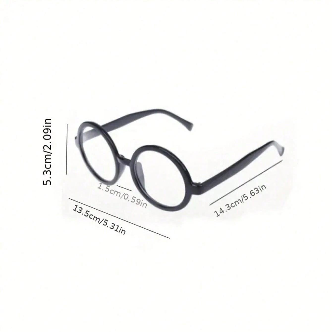 Unisex Wizard Glasses Frame, No Lens, Ideal for Travel, Birthday Parties, Role Play, Costume Props, Geek Party Supplies