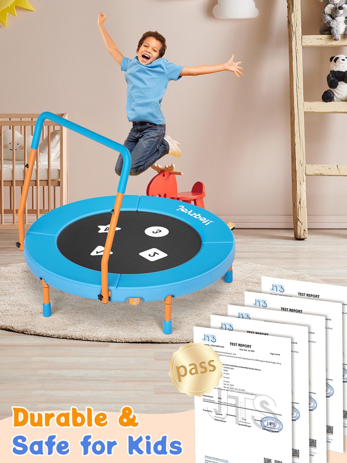 JOY SPOT! 3FT Toddler Trampoline with Adjustable Handlebar, 36