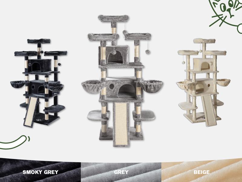 MUTICOR 68in Premium Heavy-Duty Cat Tree for Large Cats/Big Cat Tower with Cat Condo/Cozy Plush Cat Perches/Sisal Scratching Posts and Hammocks/Cat Activity Center#TikTokShopBlackFriday #ChristmasGifts