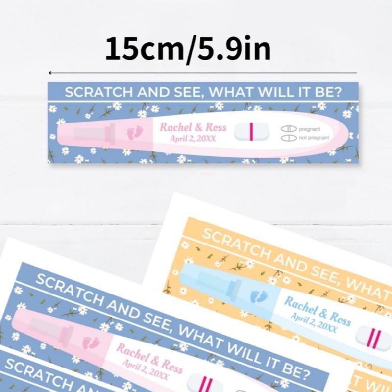 Creative Pregnancy Test Stick Shape Gender Reveal Scratch Card, Scratch and See Surprise Card, Baby Party/pregnancy Announcement, Interactive Baby Gender Prediction Card