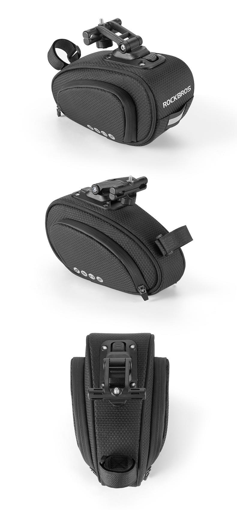 ROCKBROS Bike Saddle Bag Bike Bag Under Seat Bag Bicycle Seat Pack Pouch for Cycling Adjustable Mounting