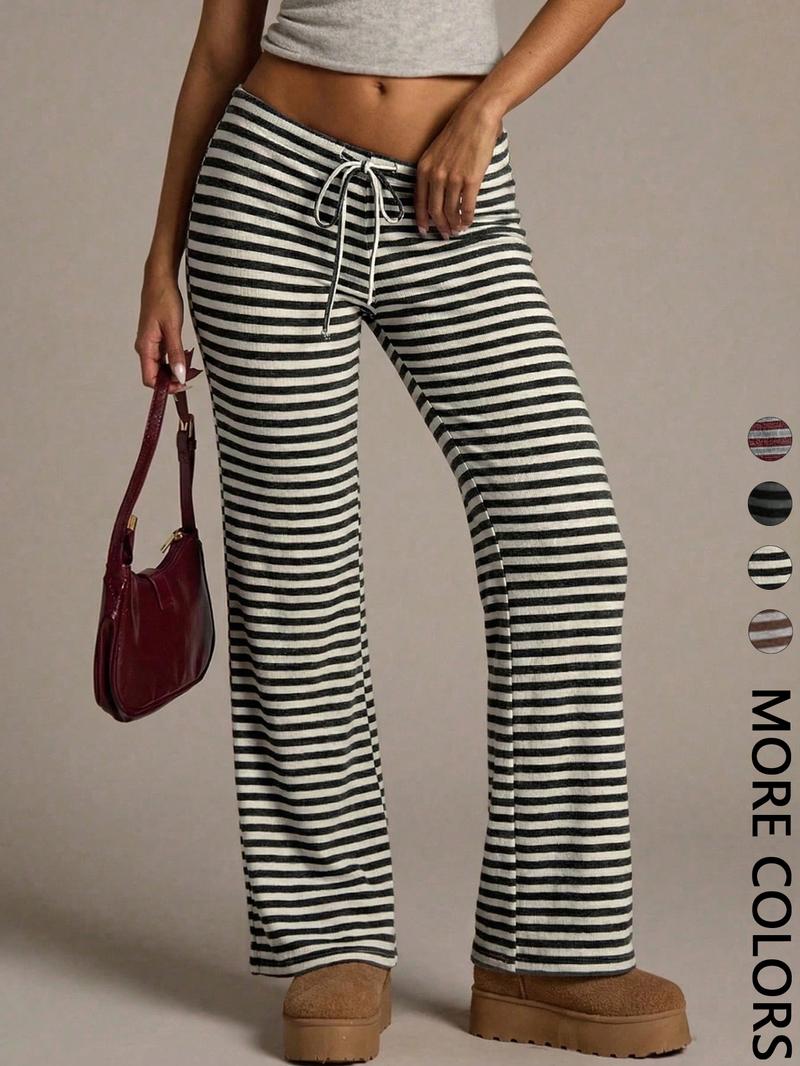 Women's Casual Striped Loose Long Pants, Comfortable and Stylish, Perfect for Daily Wear, Ladies Fashion Bottoms, Casual Fitted Trousers