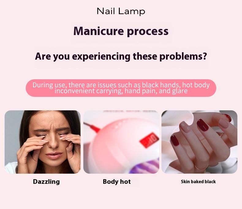 Intelligent digital display USB mini ultraviolet nail polish drying lamp - Rapid curing nail polish adhesive light therapy lamp - Portable digital nail drying machine - Household nail drying device - No black hand - Beginner's entry-level nail art tools