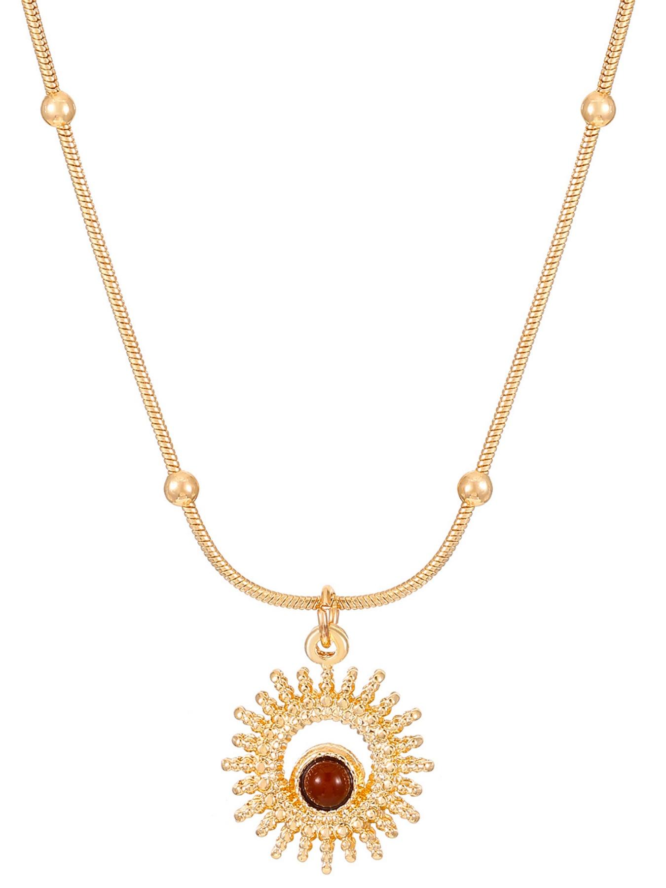 Meleard Tiger Eye Stone Necklace, High-End Unique Shirt Accessory Vintage Pendant Necklace, Suitable for Daily Wear