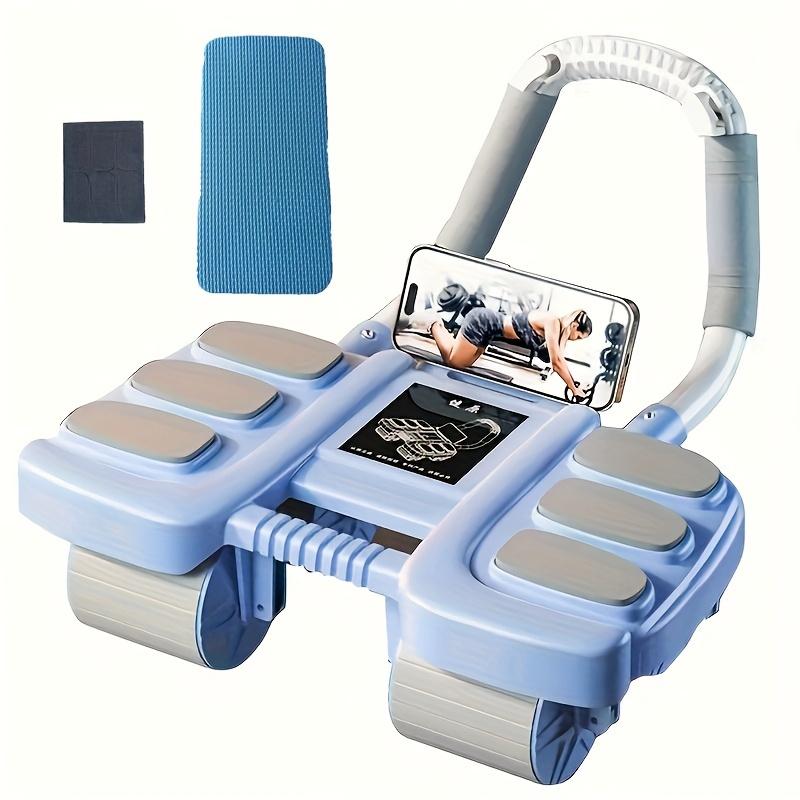 2026 New Version 4-Wheel Abdominal Trainer Set (3-Piece), Elbow Rest Auto Rebound Core Workout Machine with Knee Mat, Modern Home Gym Gear, Perfect Gift for Festivals