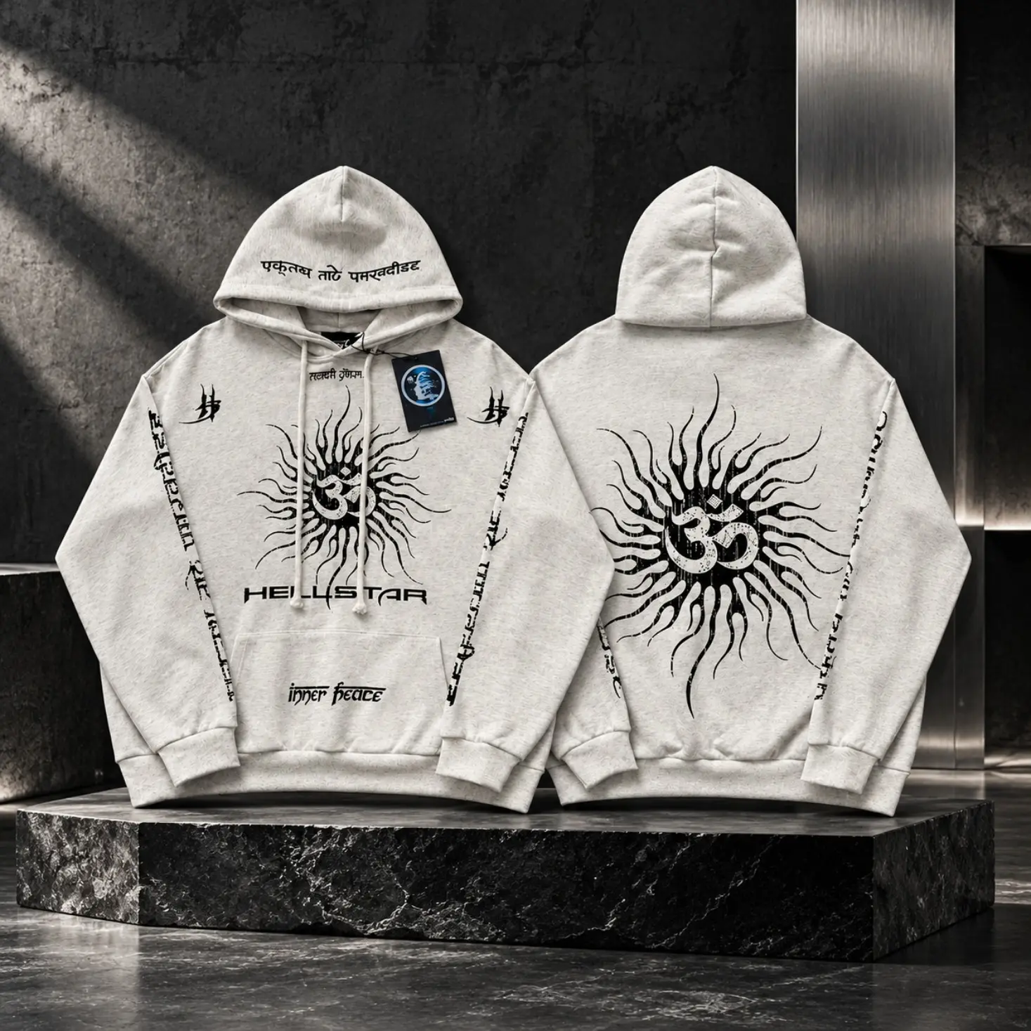 Hellstar Y2K Graphic Hoodie Vintage Washed Streetwear Jacket Oversized Gothic Hip Hop Full Zip Sweatshirt Flame Logo Print Casual Pullover for Men Women Trendy Gen Z Streetwear Festival Outfit Fall Winter Halloween Christmas Gift Idea