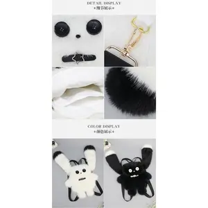 Plush rabbit bag girl comic show backpack y2k arctic rabbit pain bag two-dimensional messenger bag rabbit backpack