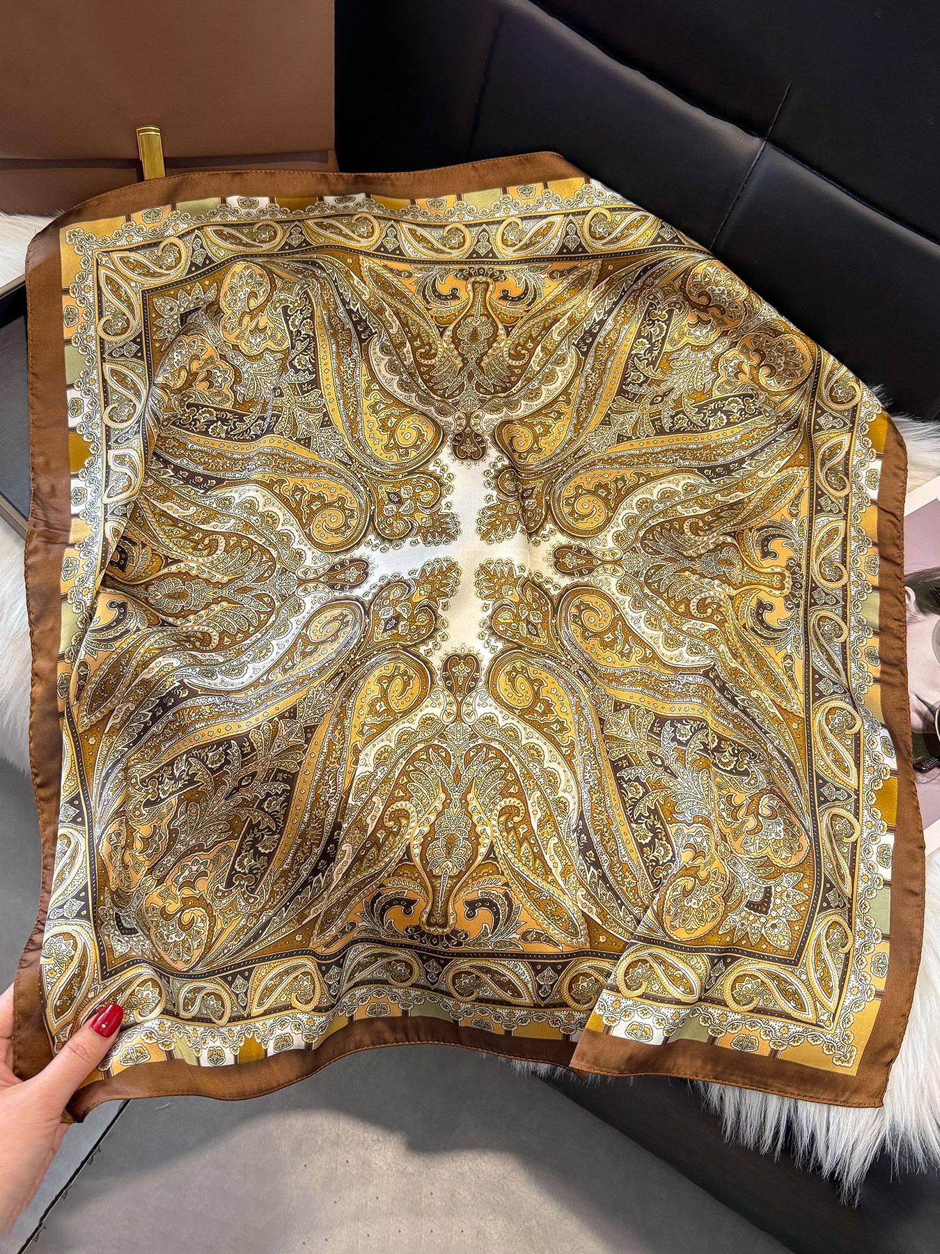 Boho Style Paisley Print Scarf, Bandanas, Casual Soft Comfortable Shawl for Women & Men, Fashion Accessories for Daily Wear, Scarf Head Wrap