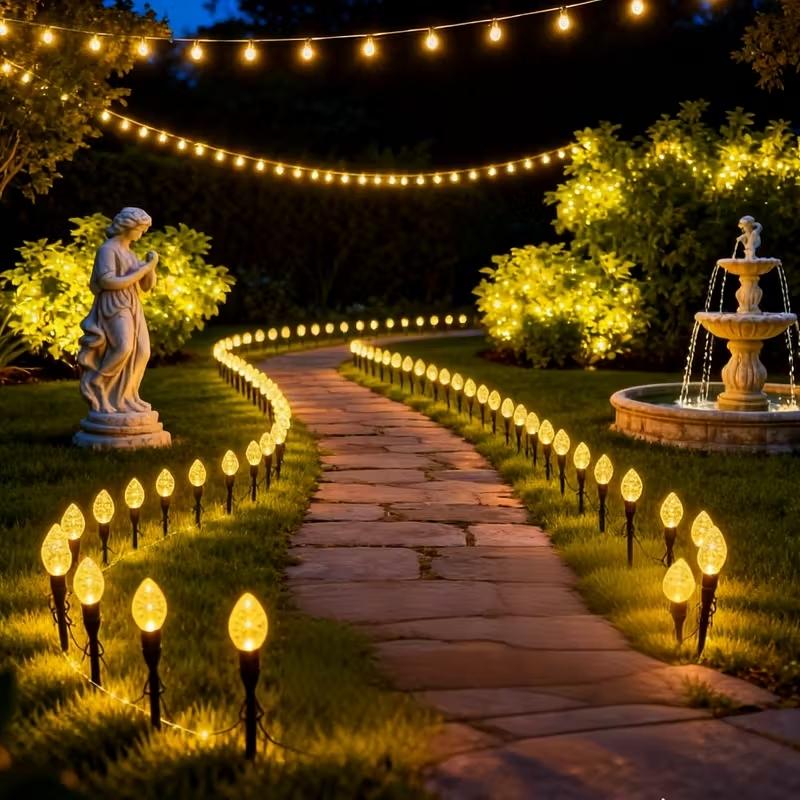 Solar Outdoor Decorative Lawn Lights, 1 Set of 10 LED Multi-Color Ip54, Holiday Decoration, Halloween, Christmas, Valentine's Day, Garden Party, Outdoor Landscape Lighting