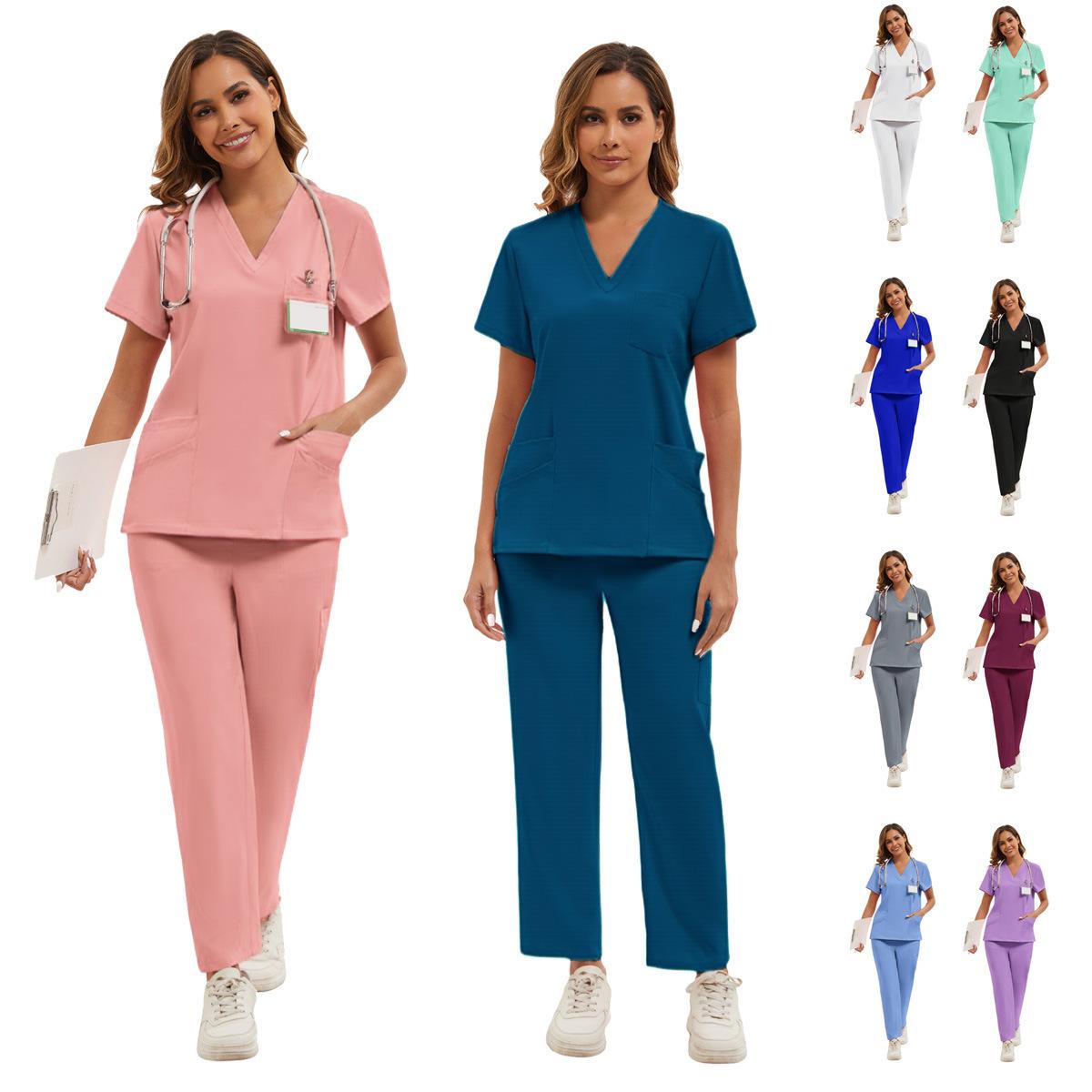 2026 New Women's Doctor Hand Washing Suit Pet Hospital Nurse Suit Beauty Salon Women's Work Clothes Suit