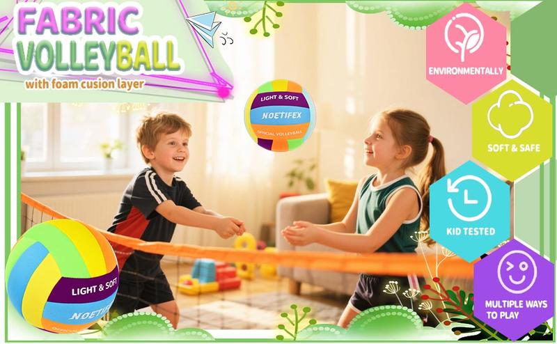 Soft Volleyball - Super Safe & Quiet for Kids Perfect for Indoor Games & Practice indoor outdoor gift Lightweight