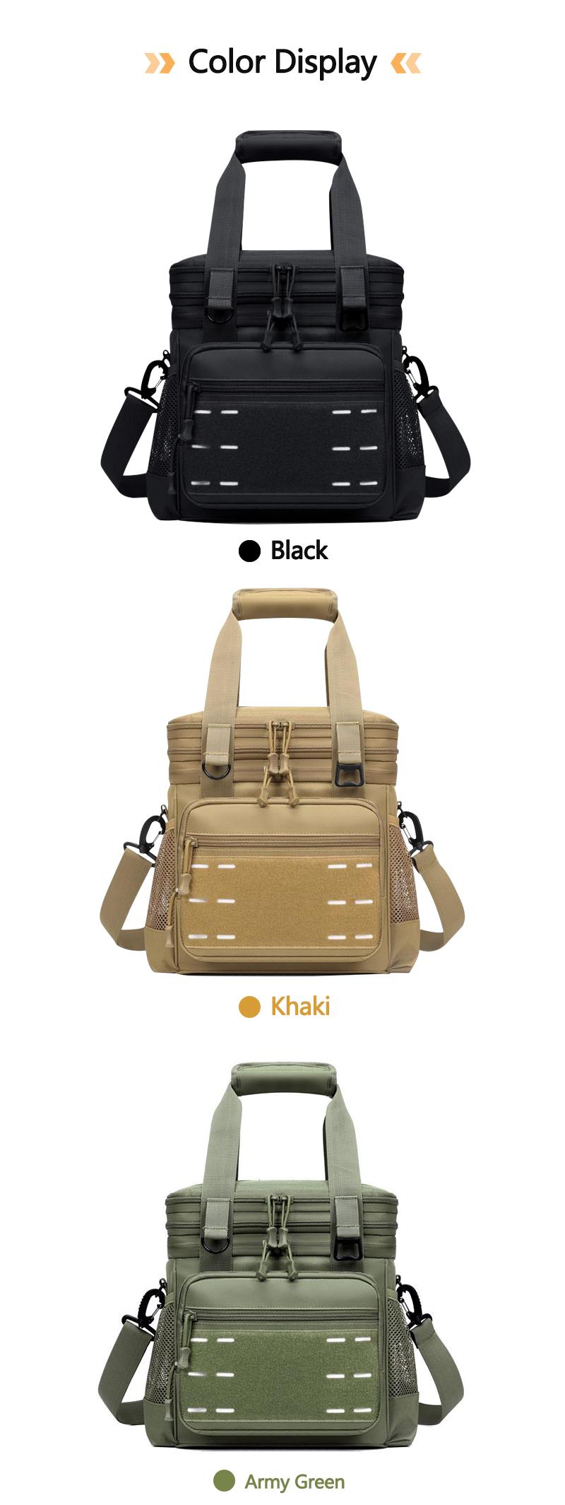 2026(Black) Tactical Lunch Box for Men, Insulated Lunch Bag Adult, Thermal Lunchbox Leakproof Waterproof Cooler Bag, Large Lunch Pail for Work Office Camping Travel , lunch cooler leak bag heavy duty, cooler backpack large waterproof Durable mesh pocket