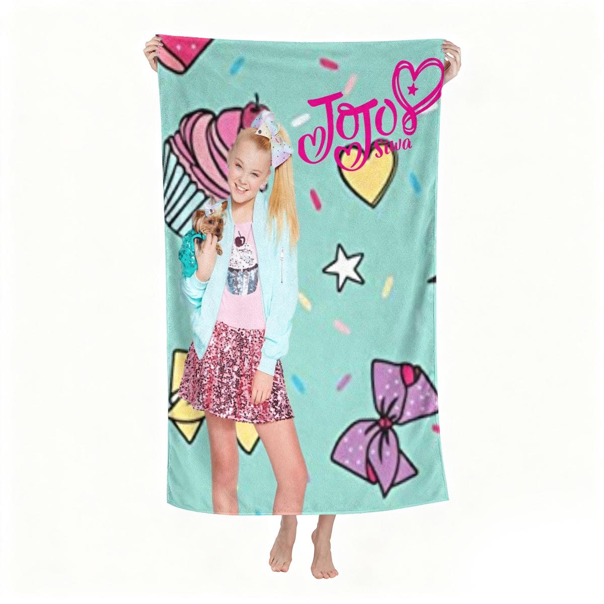 JoJo Siwa design  beach towel, soft texture, beach blanket, is a soft and lightweight sand blanket for travel, swimming pool, surfing, yoga, camping, travel towels, personalized towels. Is Christmas, Holidays, Birthdays, Halloween