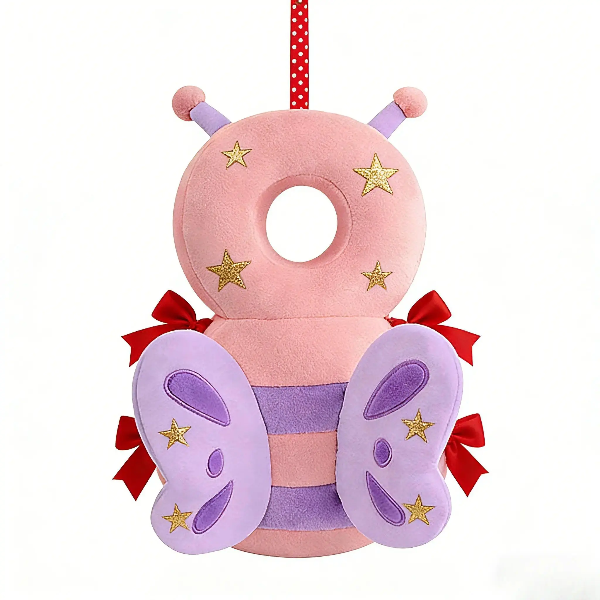 Bee-Shaped Baby Safety Backpack - Ultra-Soft Crystal Velvet, Breathable Cotton Head & Back Cushion, for 0-3 Years Babies Learning to Crawl, Daycare Use, Sports & Outdoor Protective Gear, Ideal Gift