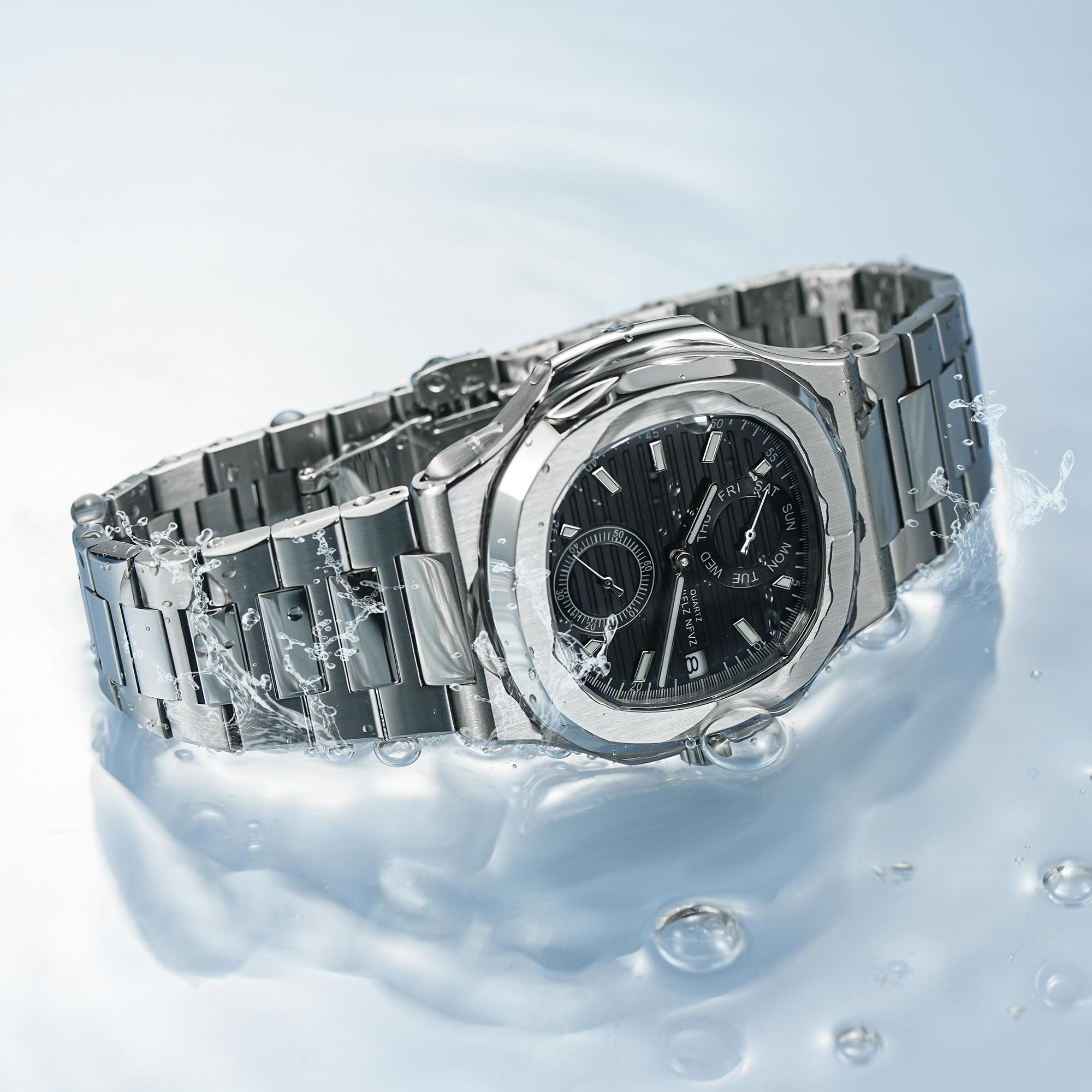 NAVIFLZ NFVZ  Luxury Men Wristwatch Business Waterproof Luminous Date Man Watch Stainless Steel Men's Quartz Watches Relogio Masculino