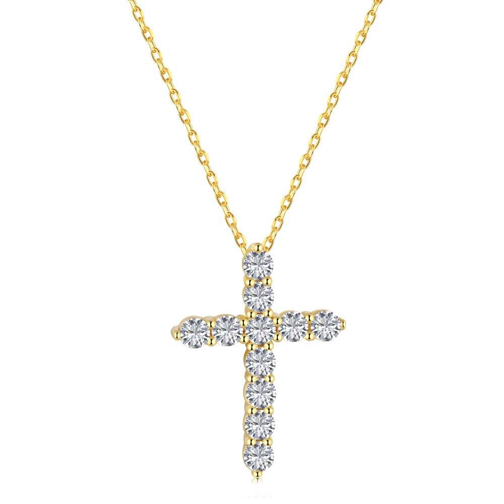 (TY018)S925 Sterling Silver Cross Pendant Necklace Simple Design, Sparkling and Charming, Perfect Gift for Women’s Daily Wear (TY018)S925 Sterling Silver Cross Pendant Necklace Simple Design, Sparkling and Charming, Perfect Gift for Women’s Daily Wear