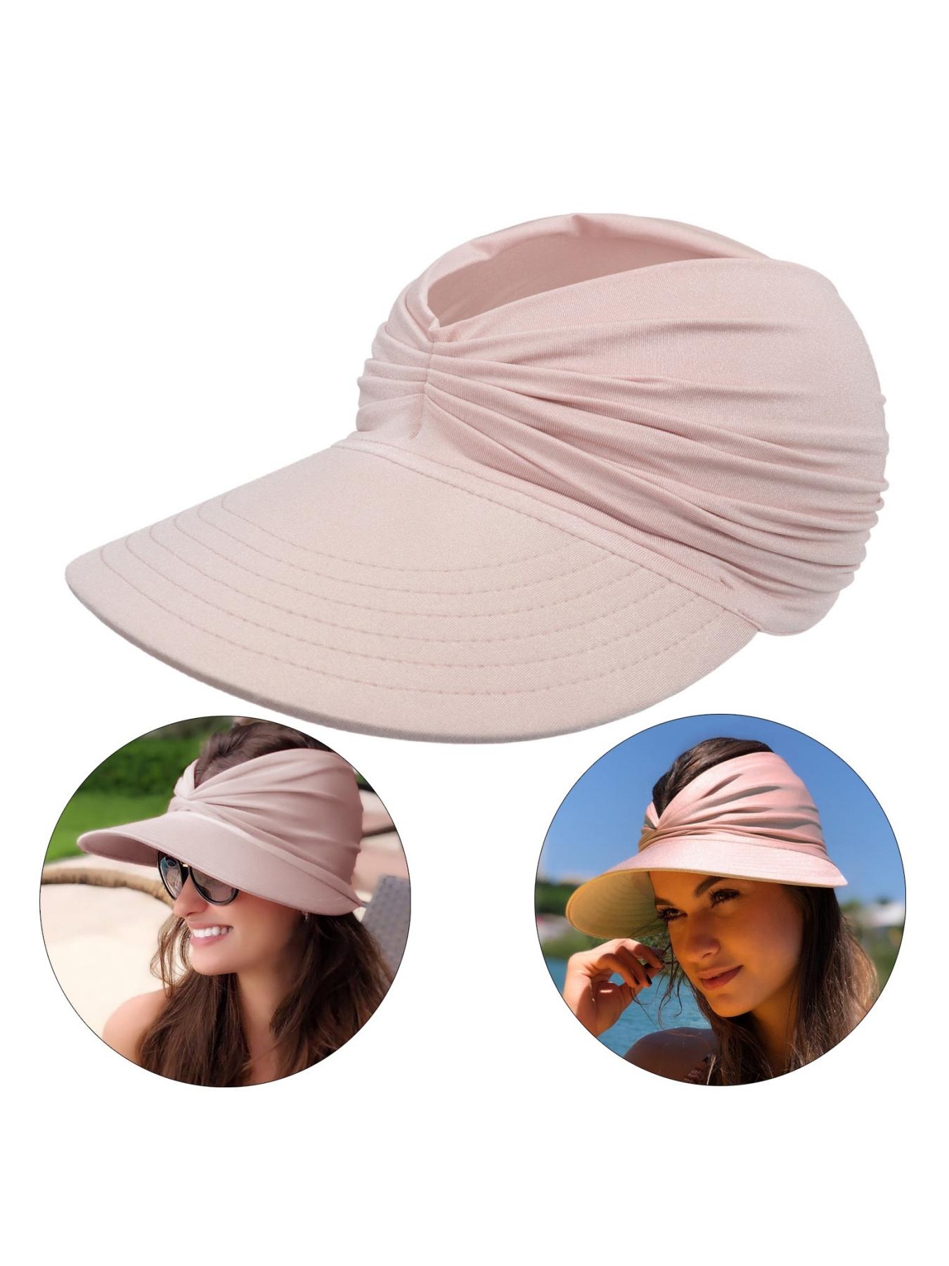 Women's Sun Protection Wide Brim Hat, Casual Outdoor Beach Sun Hat for Women & Girls, Fashion Accessories for Traveling & Beach Party