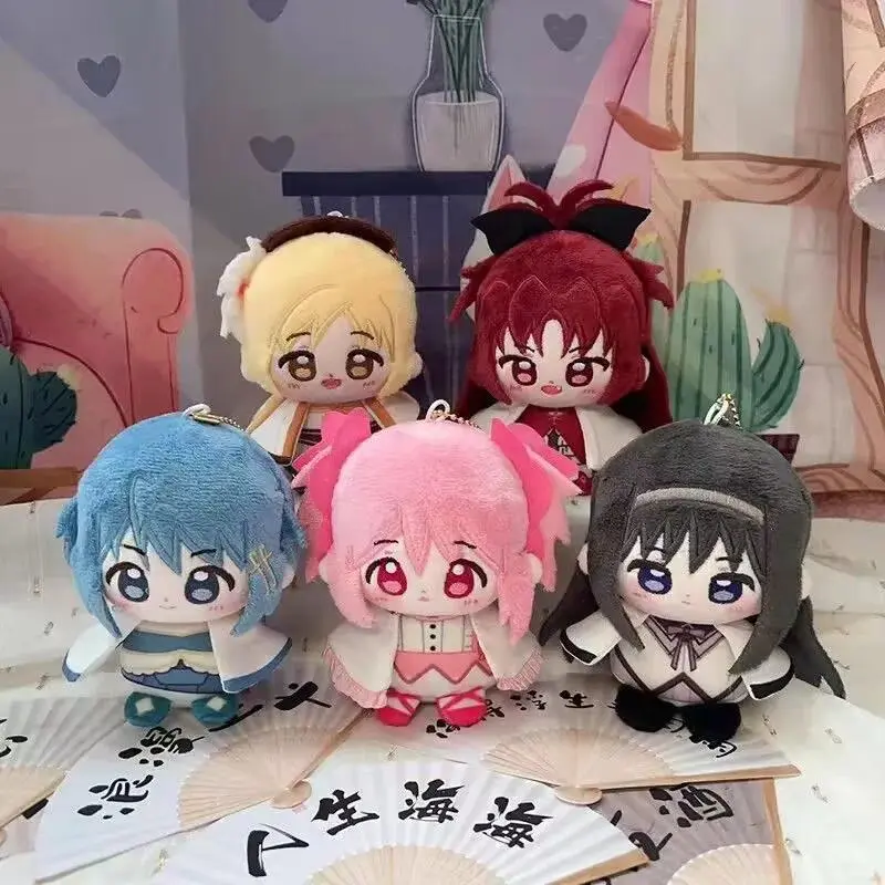 2026 New hot item 10cm Puella Magi Madoka Magica Plush Sakura Kyoko Kaname Madoka Tomoe Mami Cartoon Anime Figure Stuffed Doll Backpack Pendan