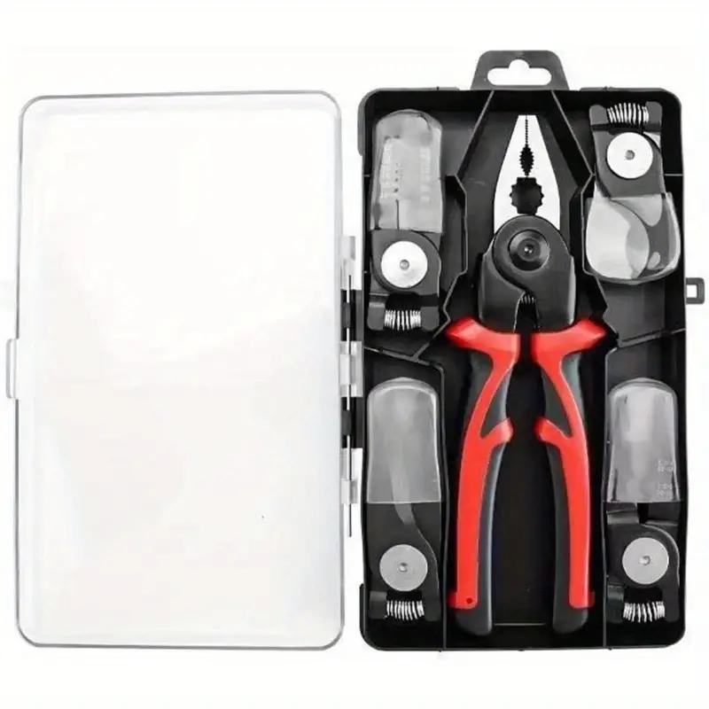 Five-In-One Multi-Functional Replaceable Head Pliers Set, Steel Wire Pliers Tiger Pliers Stripping Tool Kit, Multifunctional Pliers