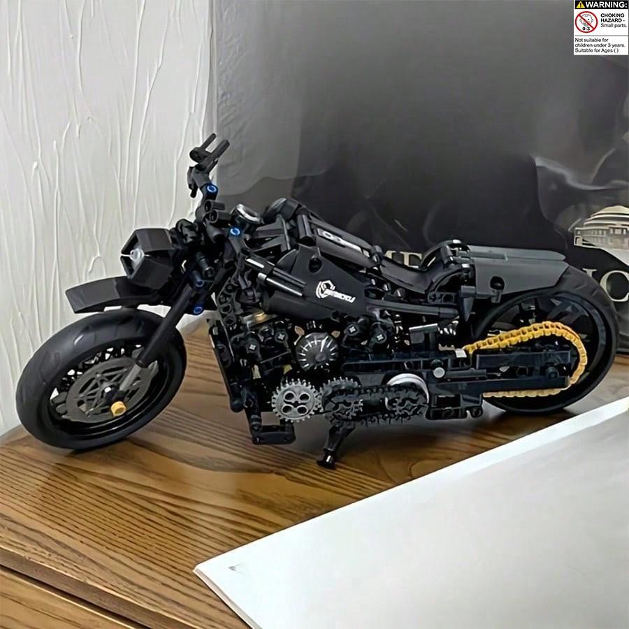 Classic Motorcycle Building Block Set for Kids and Adults, Creative Construction Toy, Perfect Gift for Motorcycle Enthusiasts