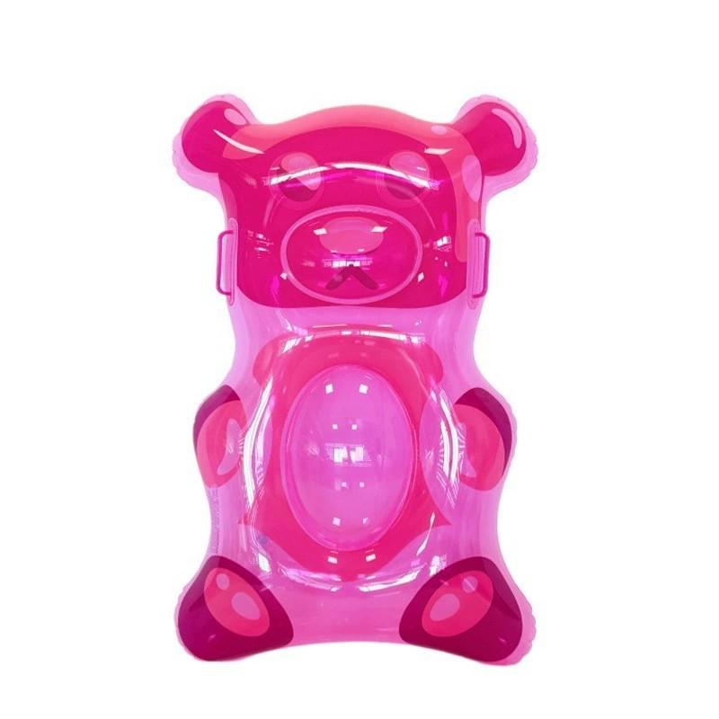 1pc Creative Jelly Bear Kids Water Board, Portable Handle Transparent Inflatable Surfboard, Fun Beach Toy for Children, Easy to Carry