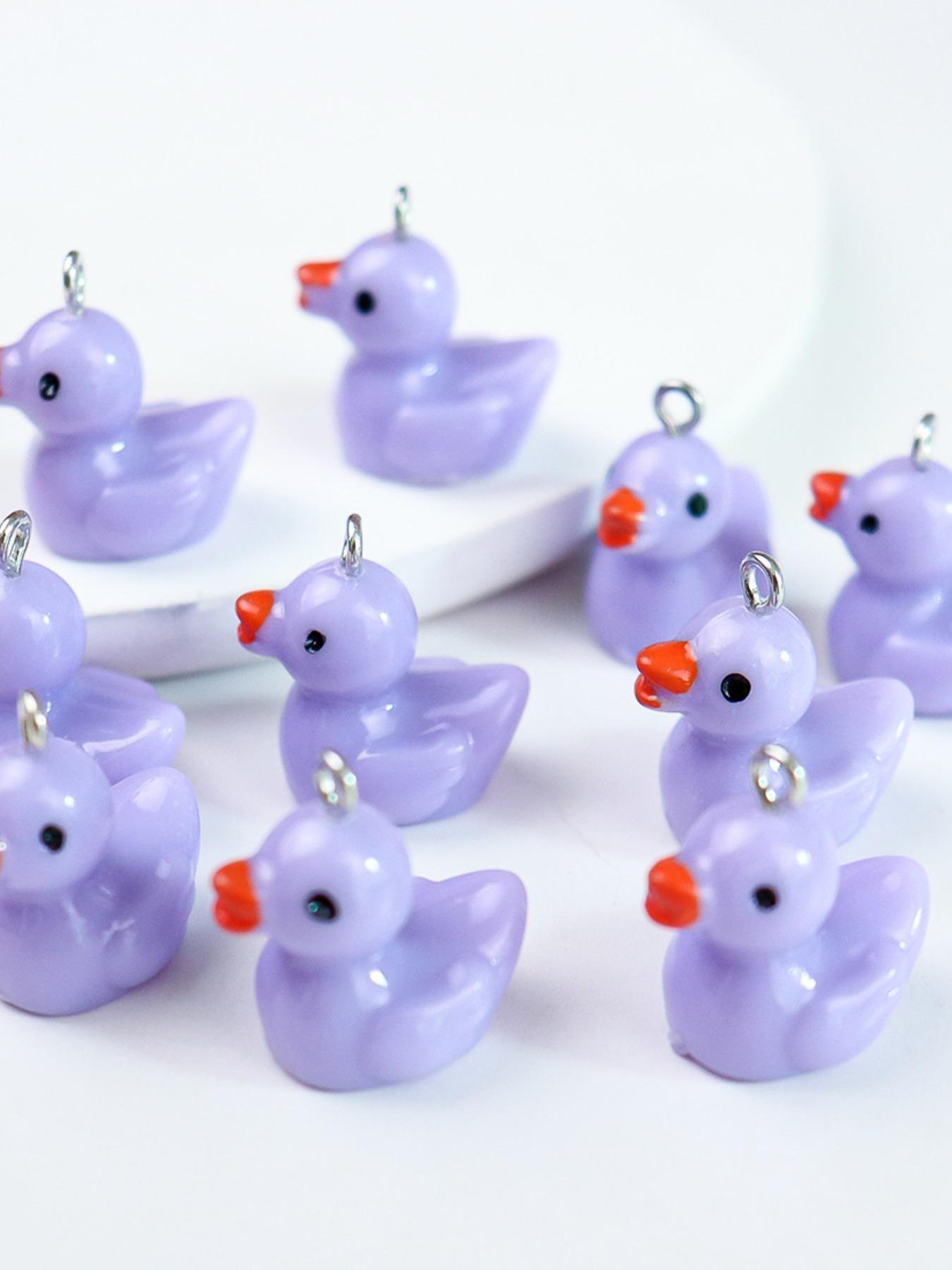 Resin Duck Pendant Charms DIY Jewelry Making Kit, Pack of 5 Resin Accessories for Earrings Keychains Phone Straps