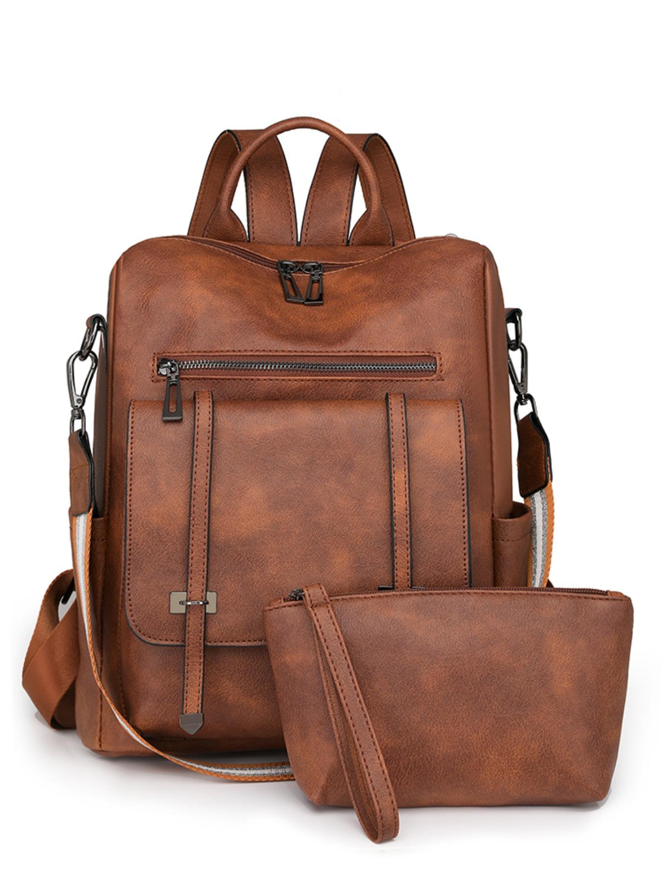 Women's Vintage Soft Leather Backpack, Multi-Functional Commuter Bag, Large Capacity Anti-Theft Handbag, Urban Fashion Accessory