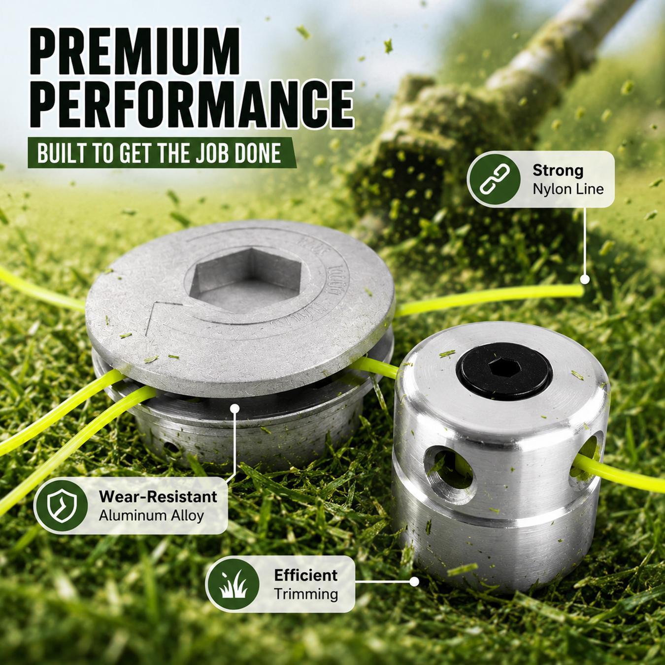 Trimmer Headss Grass, Universal Aluminium Weed Eater Heads with Four Lines, for most lawn mowers, practical and compact, with low vibration and good wear,Weed Eater Heads Trimmer Heads Replacement for Grass Cutter Accessories,Grass Brush Cutter Accessory