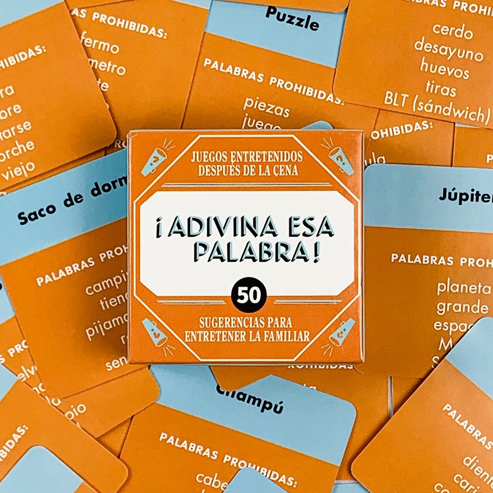 50 Spanish Language Cards, Family Interaction Game, Post-Dinner Card Game, Perfect Gift for Easter, Valentine's Day, Christmas