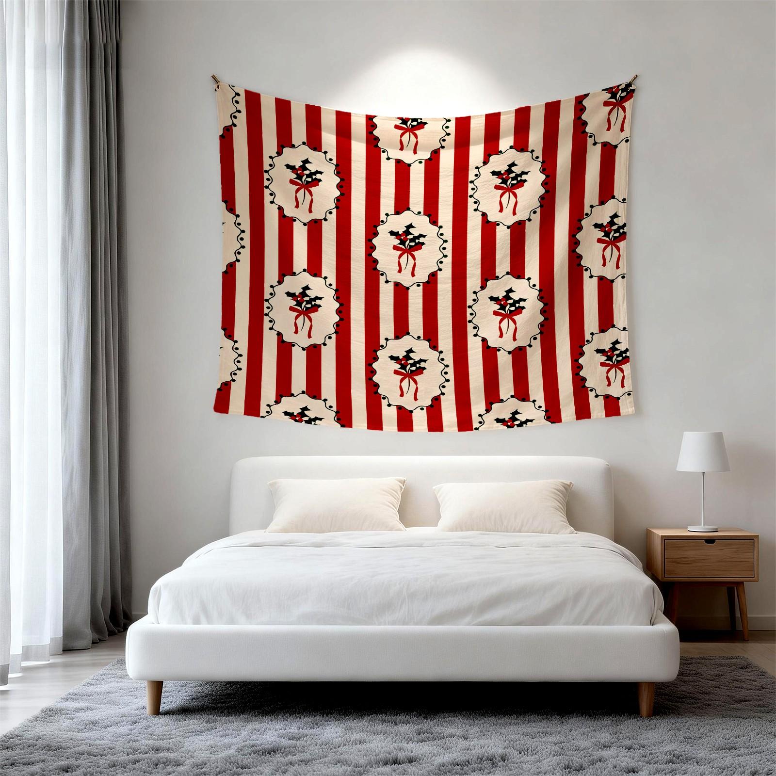 Christmas Gingerbread Man Wall Tapestry, Cute Playful Design, Lightweight Sturdy Easy Care, Ideal for Christmas Kids Room Wall Arrangement