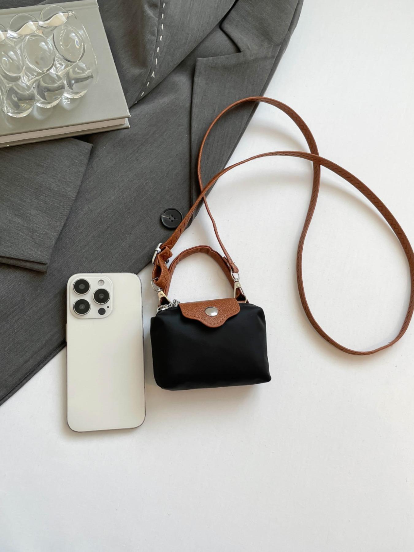 Women's Mini Crossbody Bag with Detachable Shoulder Strap, Zipper Closure, Decorative Purse, Flap Crossbody Purse, Christmas Gift for Young Girls, Lightweight Crossbody Bag